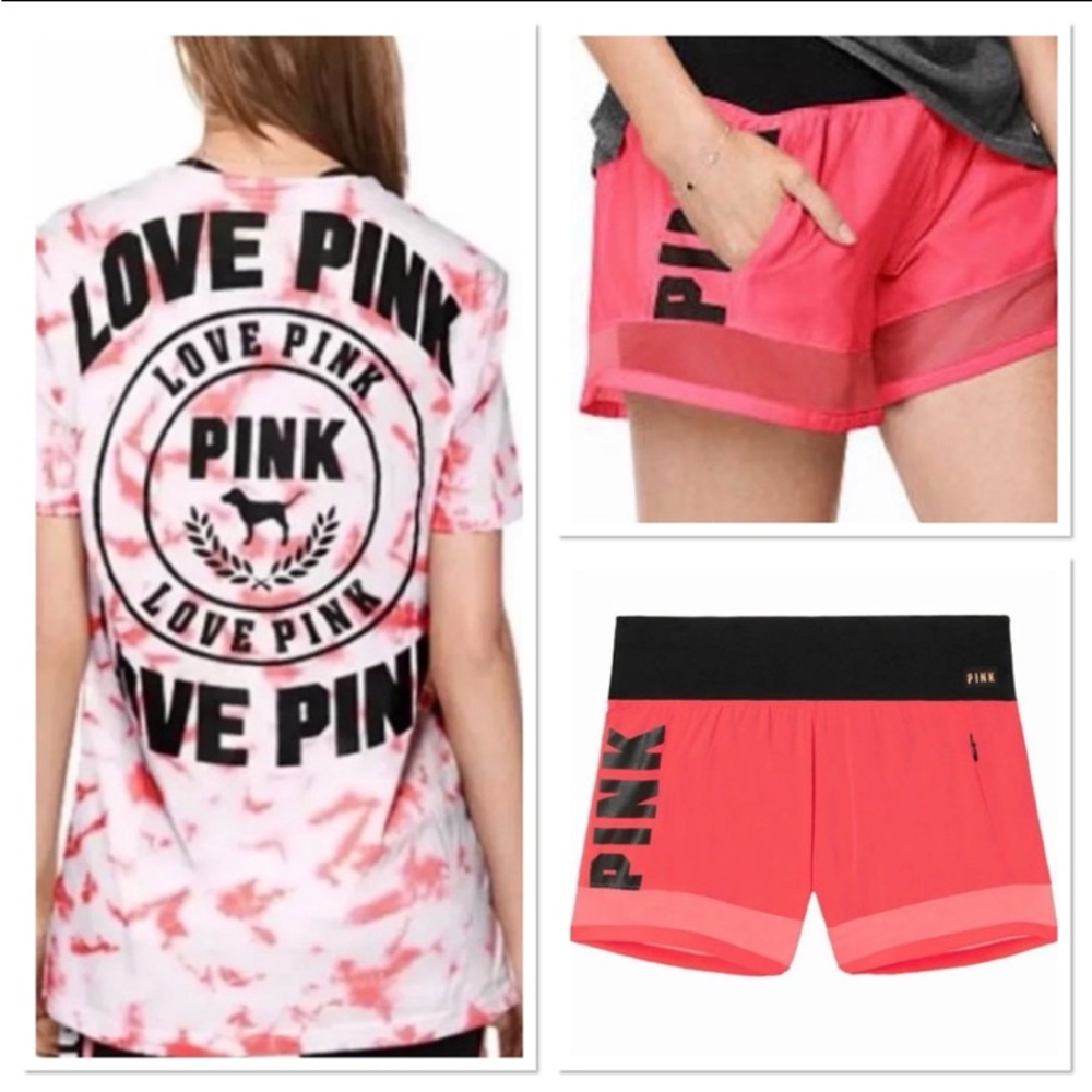 NWT VS PINK CAMPUS TEE AND SHORTS